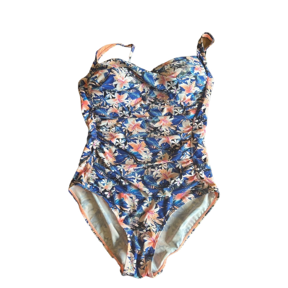 On The Beach one piece Swimwear Blue Pink sz 16‎ vacation beach summer cruise
